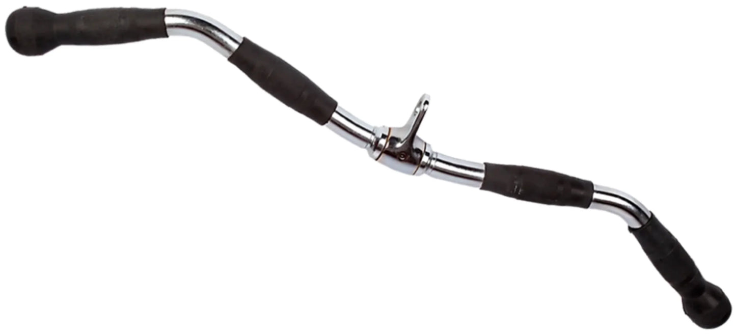 French Fitness - 28" Rubber Grip Revolving Curl Bar - Front View