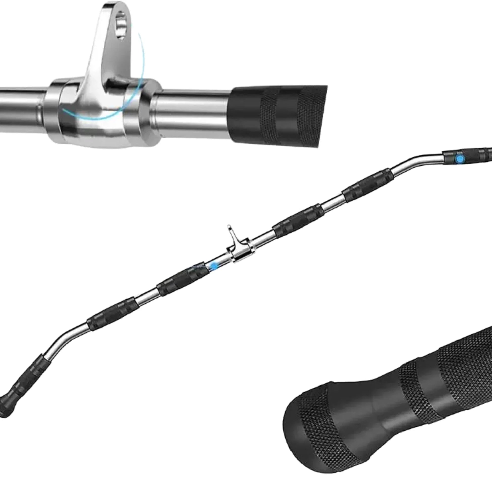 French Fitness 48" Rubber Grip Lat Bar (New) - Close Up View