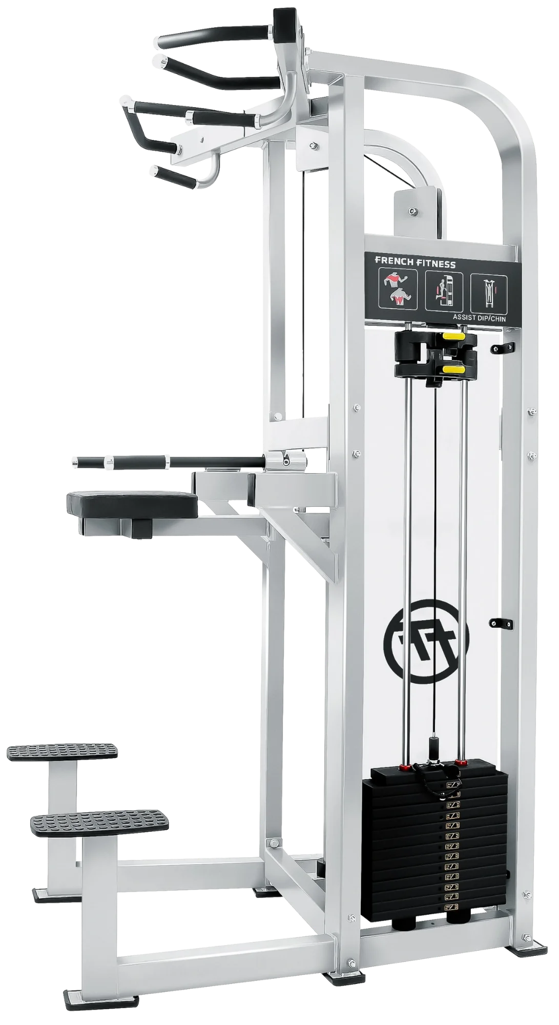 French Fitness Shasta Assisted Chin/Dip – Angled View