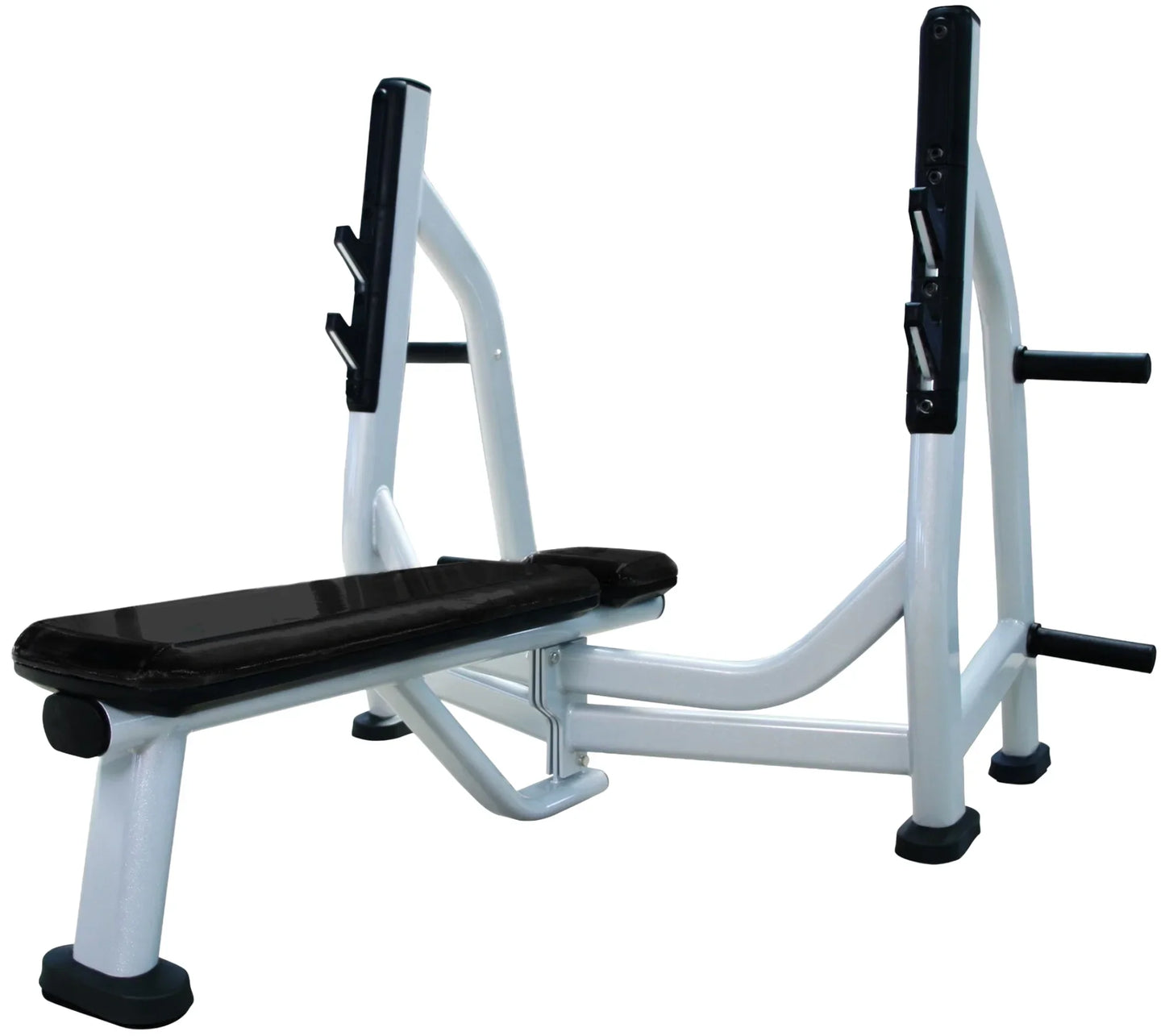 French Fitness FFS Silver Olympic Flat Bench w/Weight Horns (New) Image 2