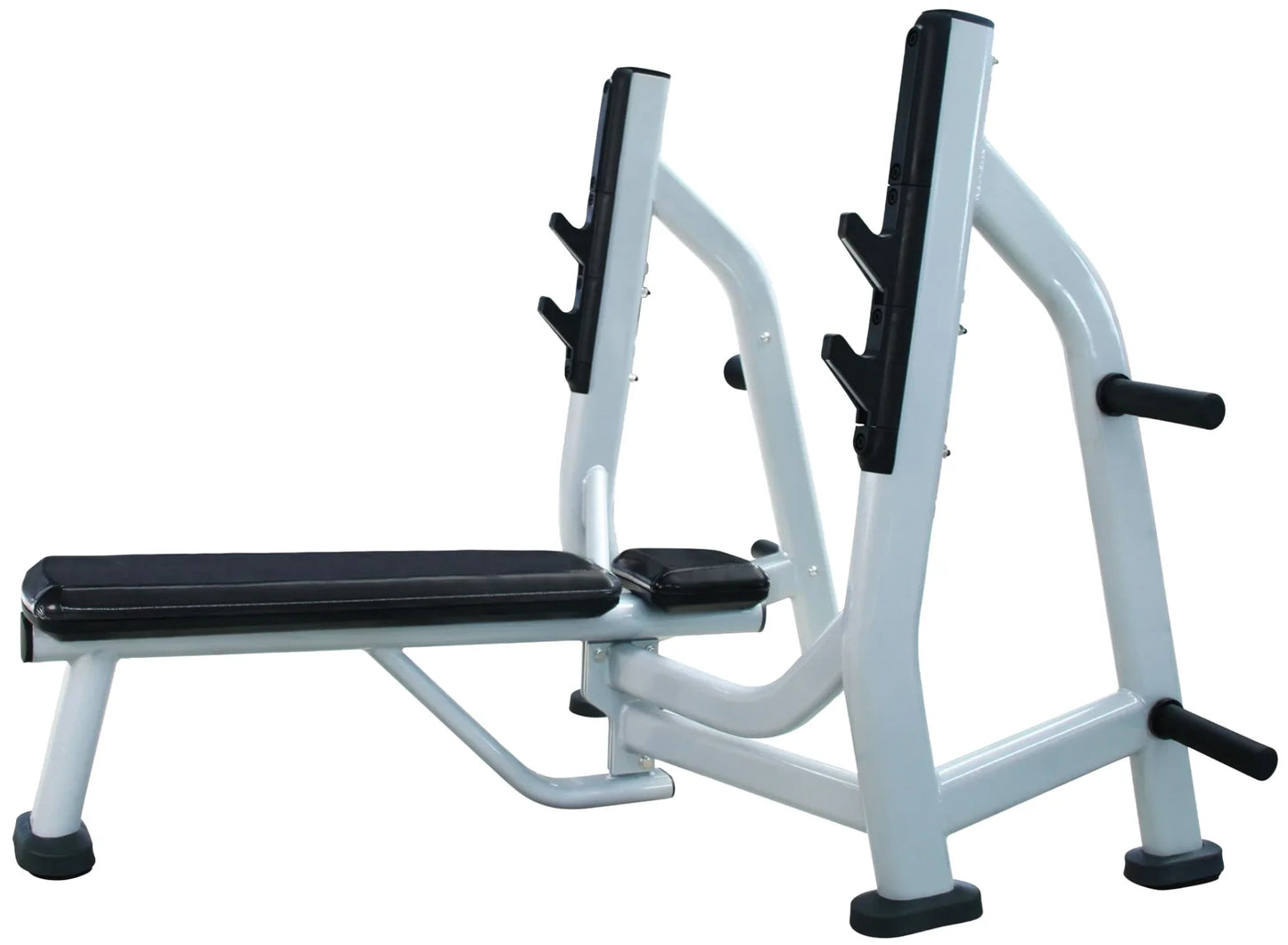 French Fitness FFS Silver Olympic Flat Bench w/Weight Horns (New) Image 3