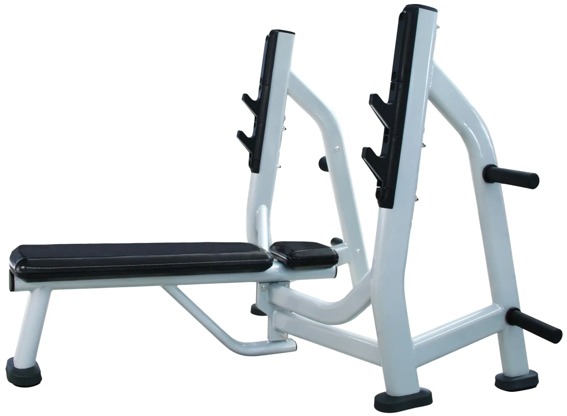 French Fitness FFS Silver Olympic Flat Bench w/Weight Horns (New) Image 3