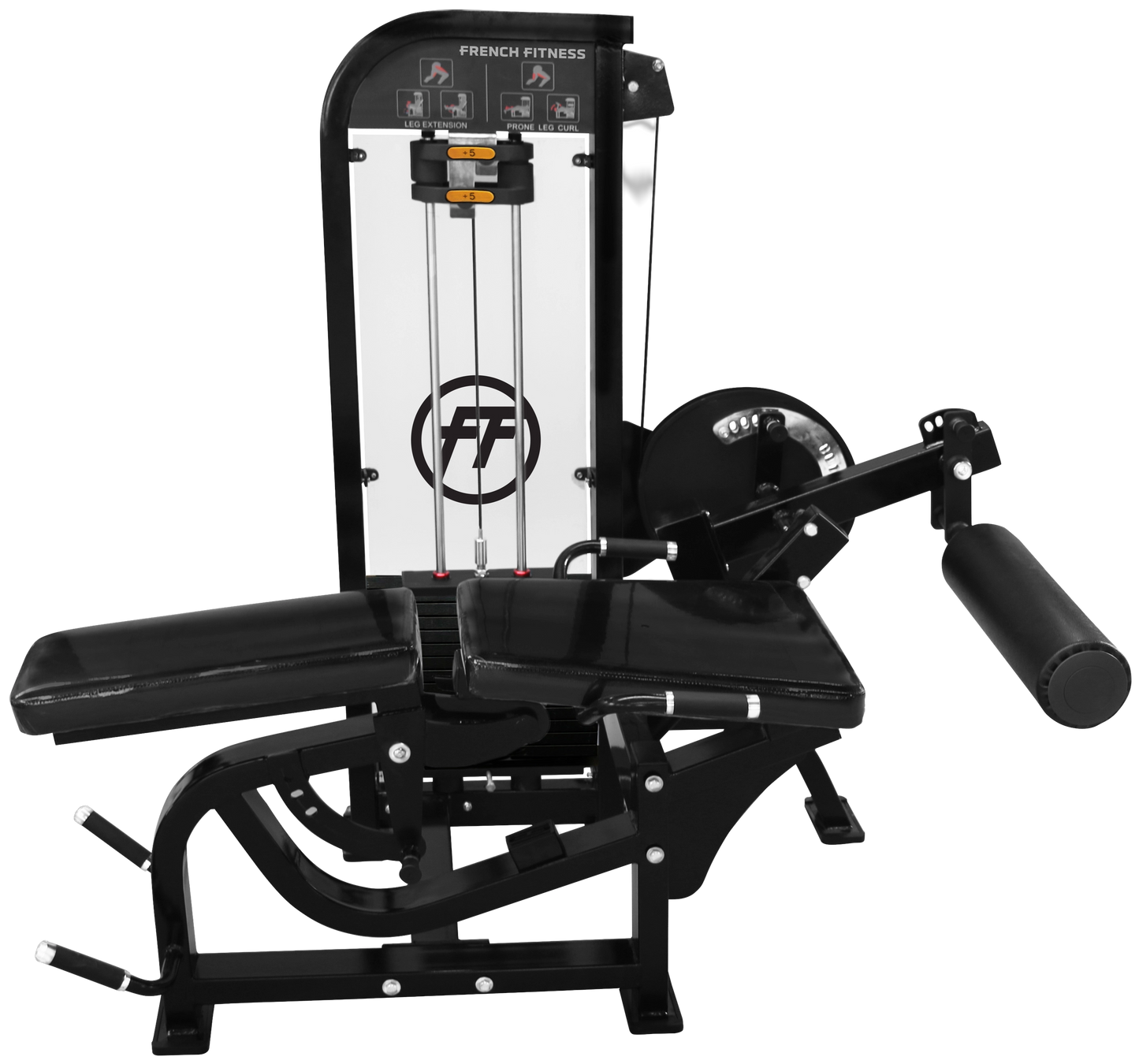 French Fitness Tahoe Prone Leg Curl / Leg Extension Front View