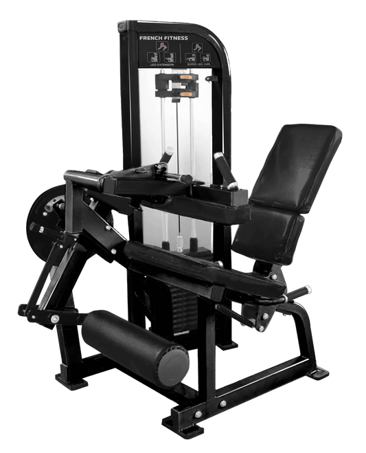 French Fitness Tahoe Seated Leg Curl / Leg Extension – Angled View
