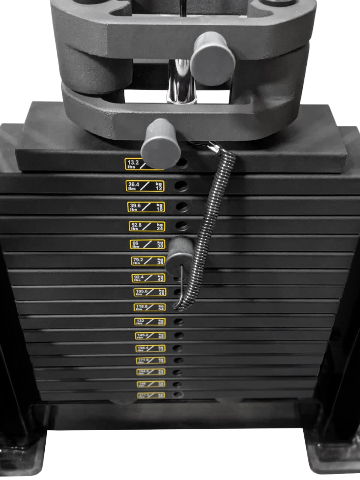 French Fitness Tahoe Seated Leg Curl / Leg Extension – Weight Stack View