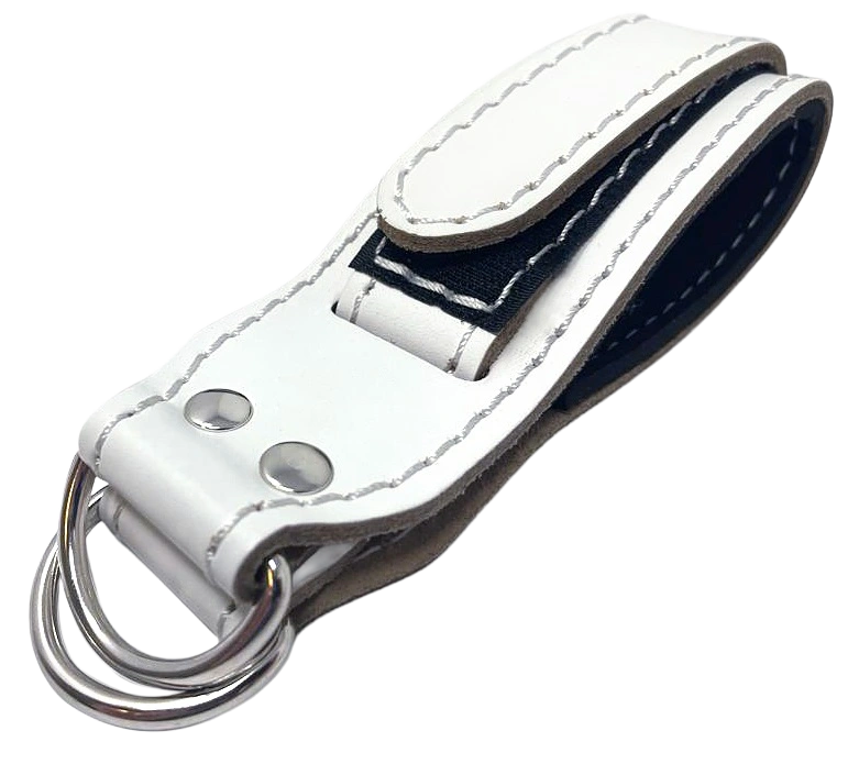 French Fitness White Leather Ankle Strap (New) Image