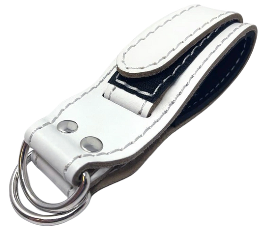 French Fitness White Leather Ankle Strap (New) Image