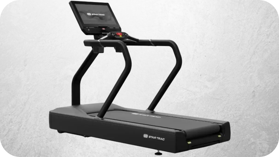 Star Trac 10TRx treadmill with large 24-inch touchscreen and advanced training options.
