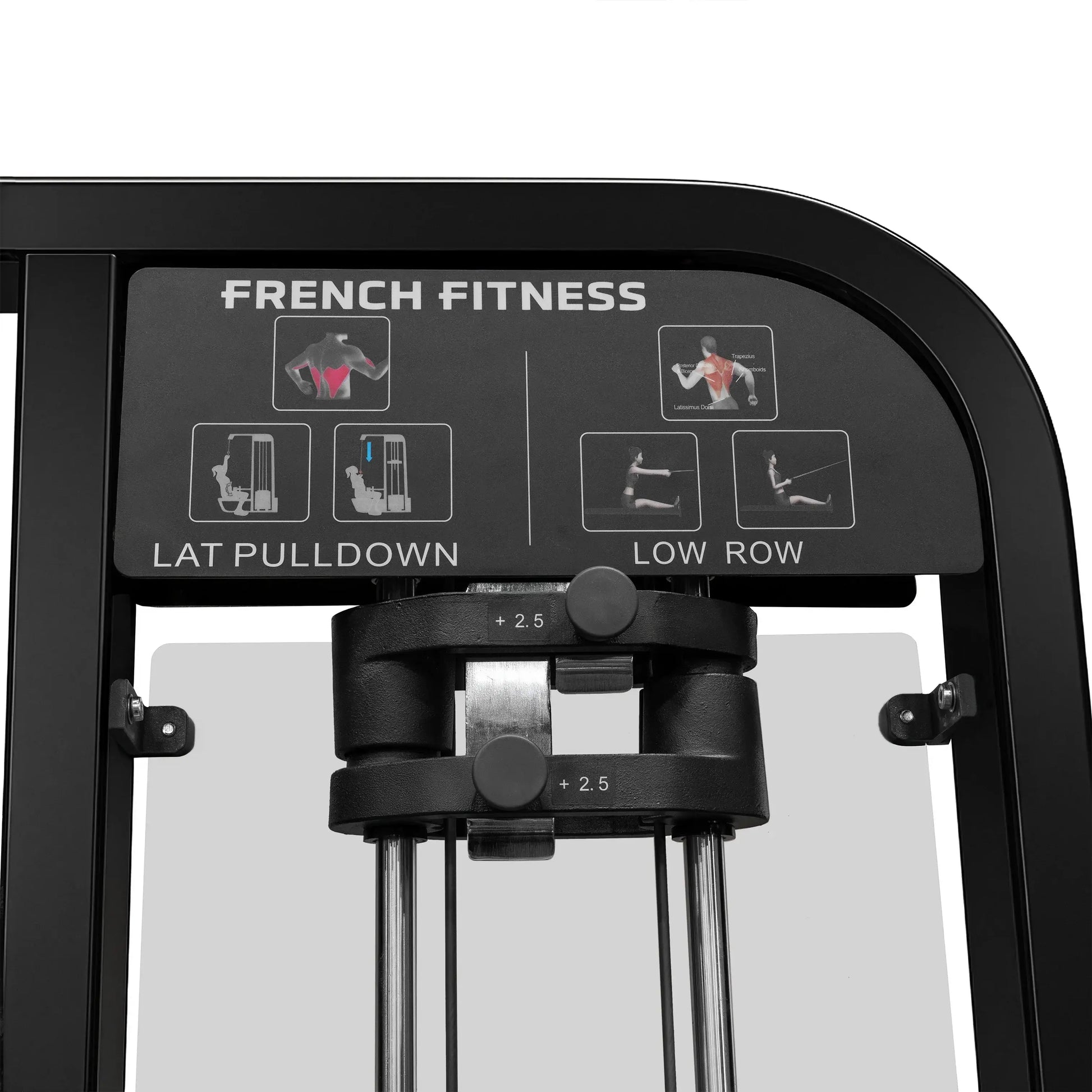French Fitness Tahoe V2 Lat Pulldown / Low Row (New) - Close Up Decals