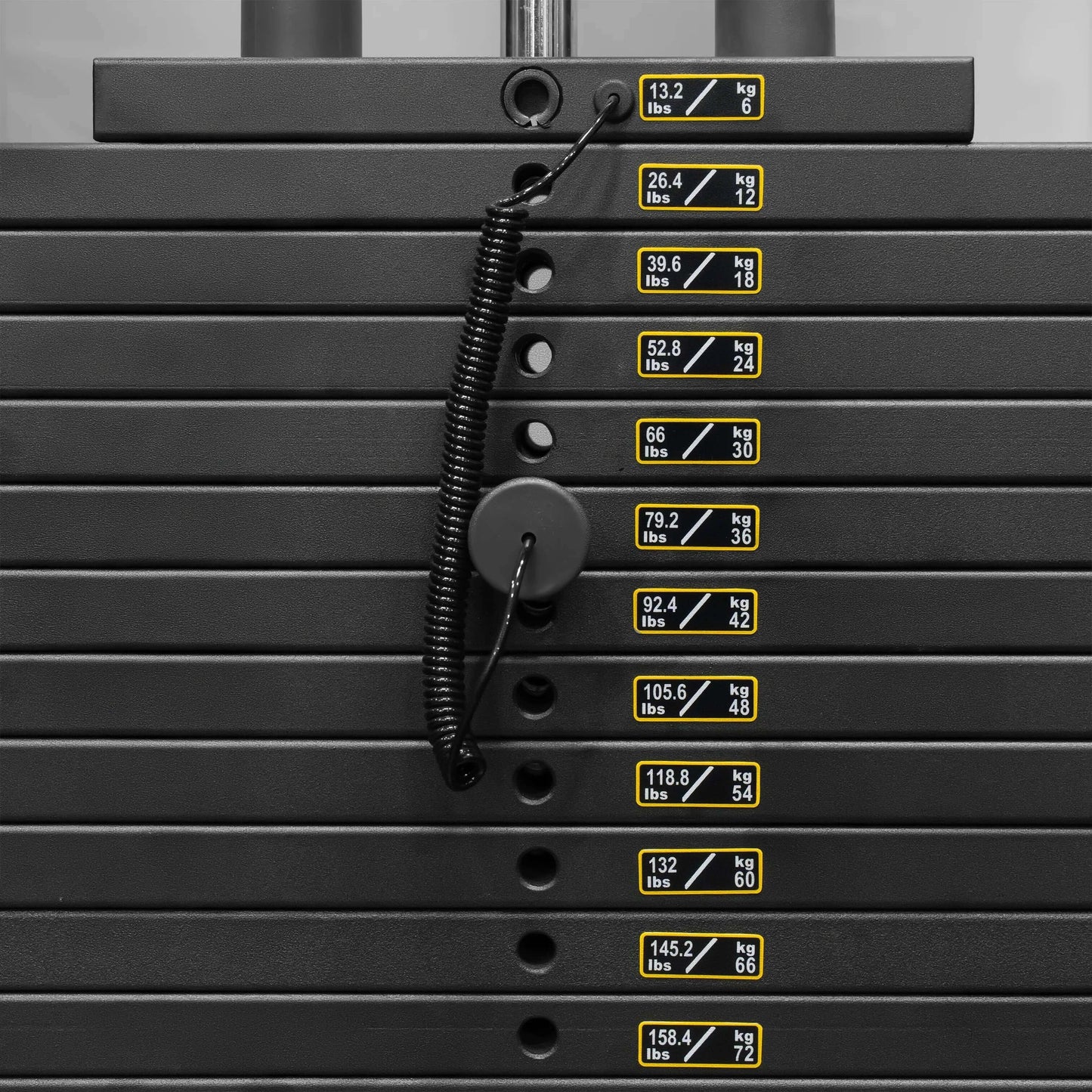 French Fitness Tahoe V2 Lat Pulldown / Low Row (New) - Close Up Weight Stacks