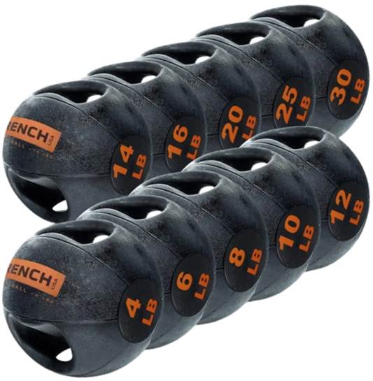 French Fitness Dual Grip Medicine Ball Set of 10 (4 to 30 lbs) (New) Image