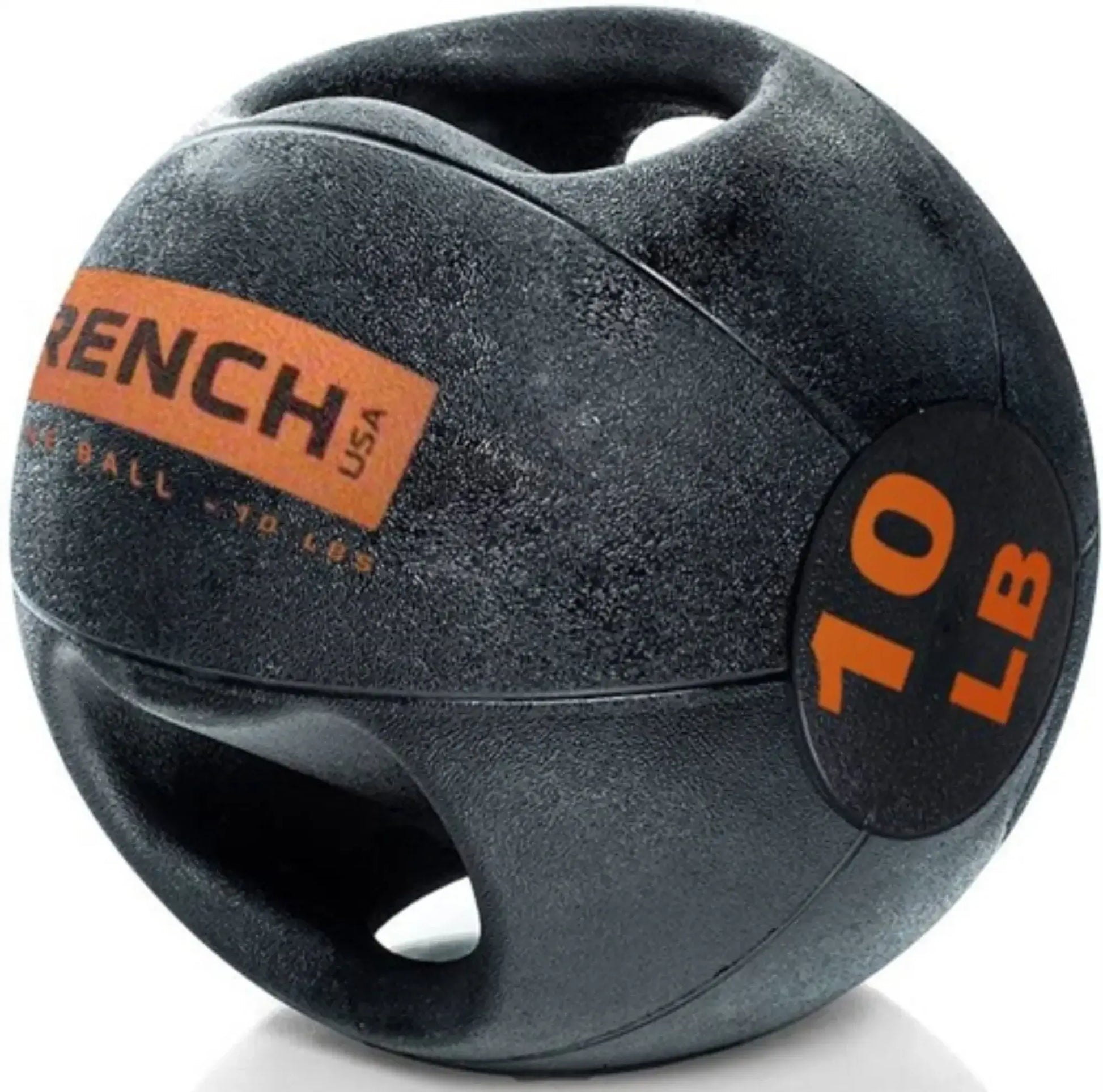 French Fitness Dual Grip Medicine Ball Set of 10 (6 to 25 lbs) w/Rack (New) Image 5