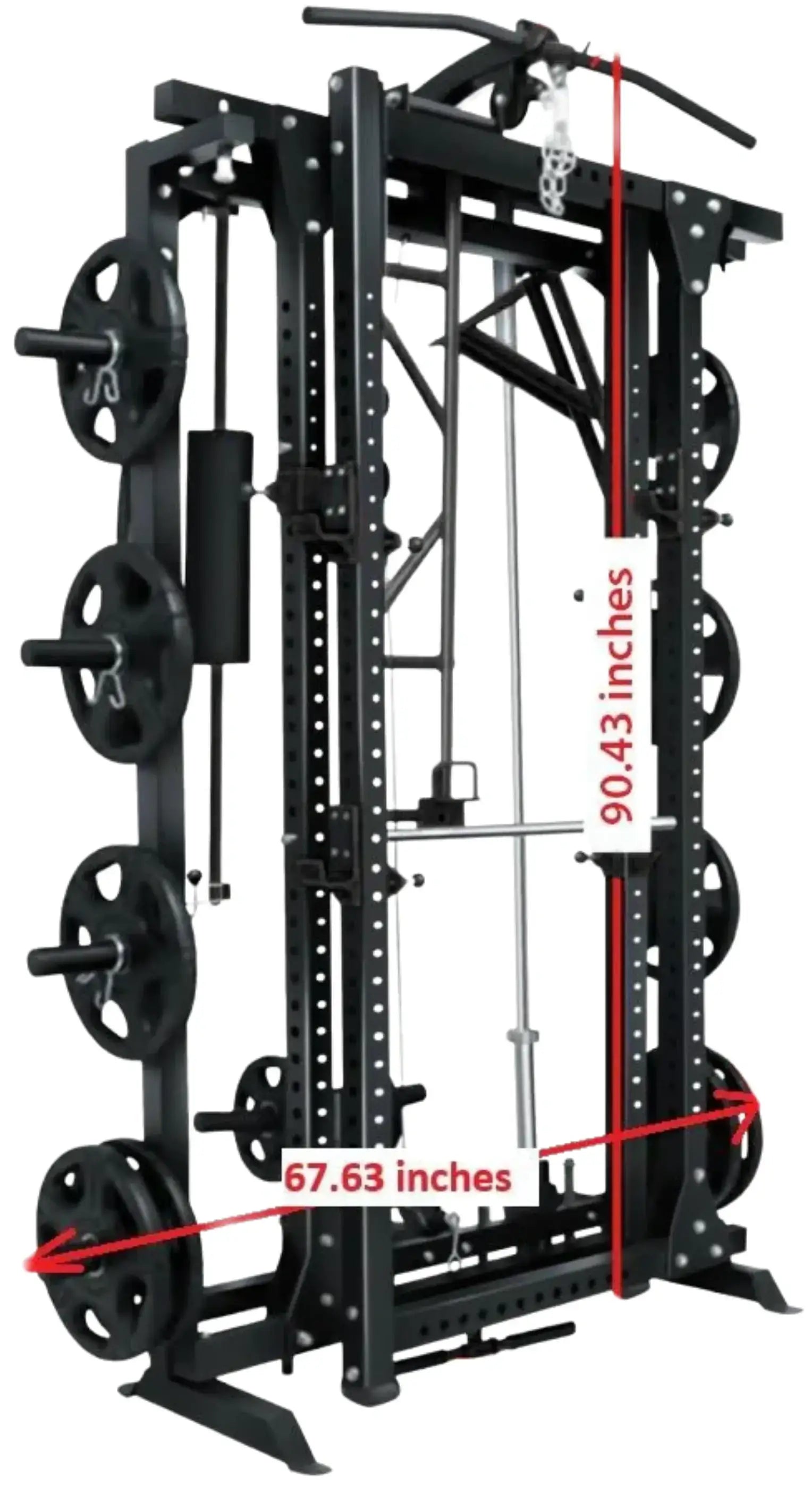 French Fitness Folding Cable Power Rack / Cage - Black (New) Image 6
