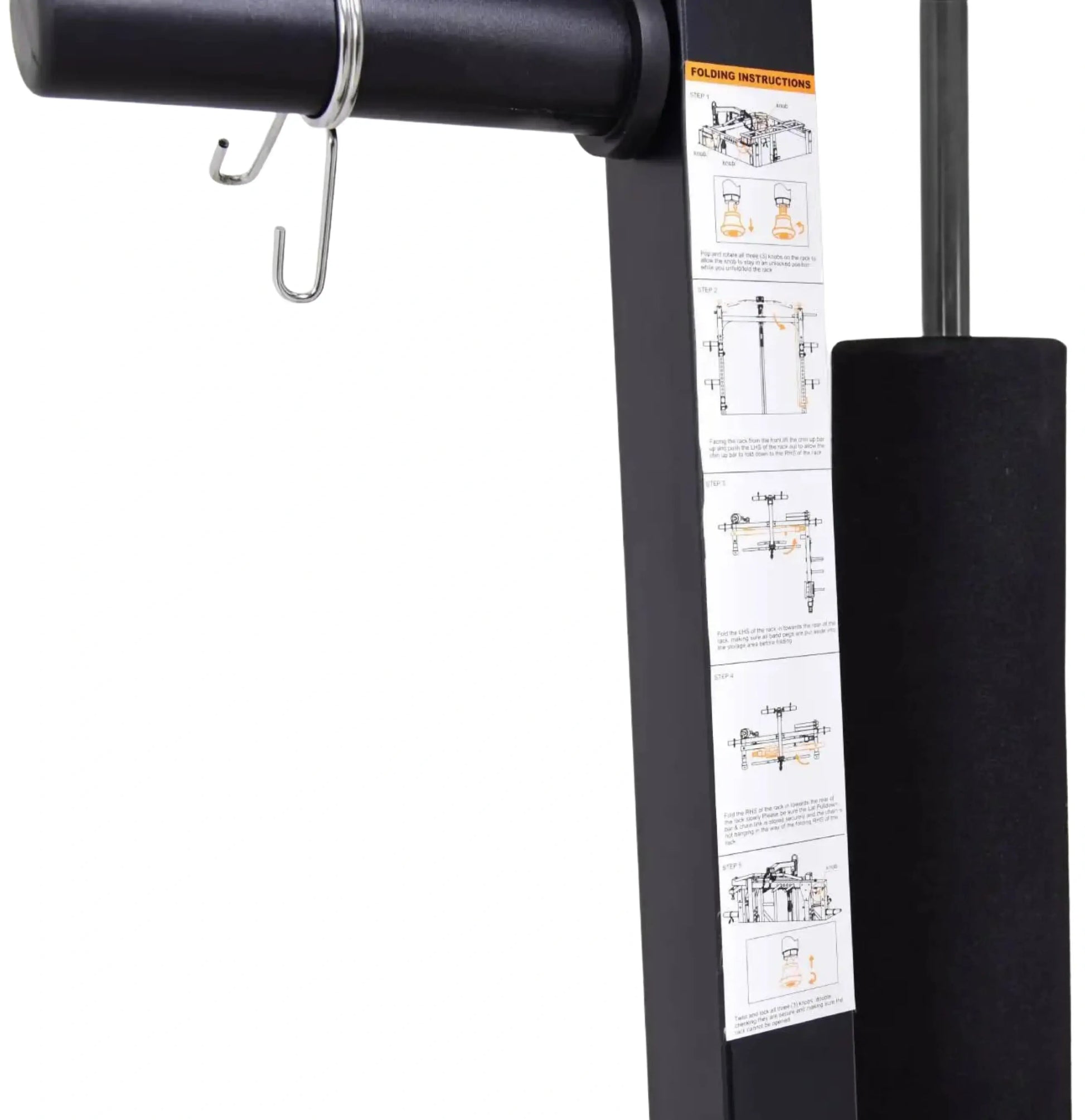 French Fitness Folding Cable Power Rack / Cage - Black (New) Image 9