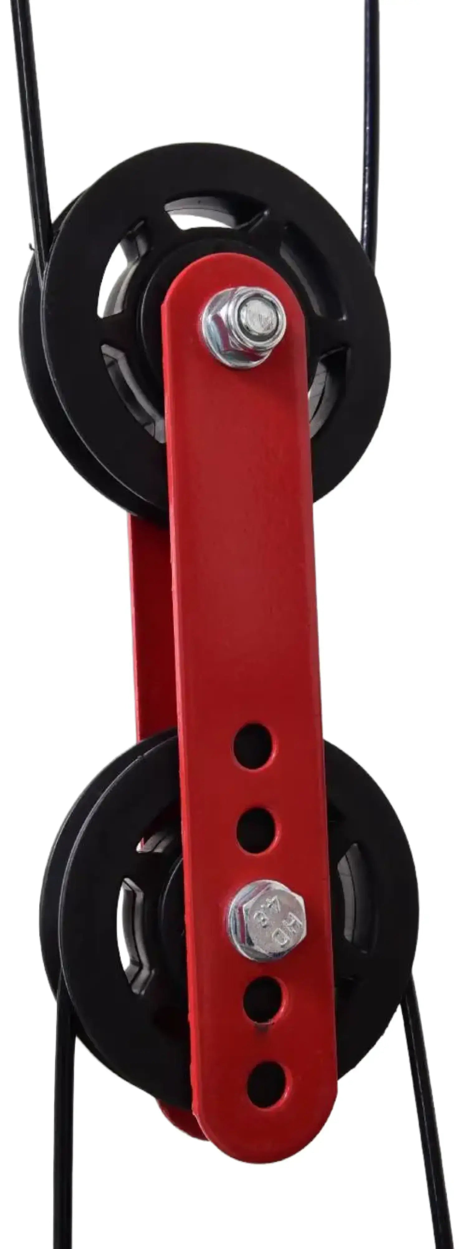 French Fitness Folding Cable Power Rack / Cage, Red/Black (New) Image 23