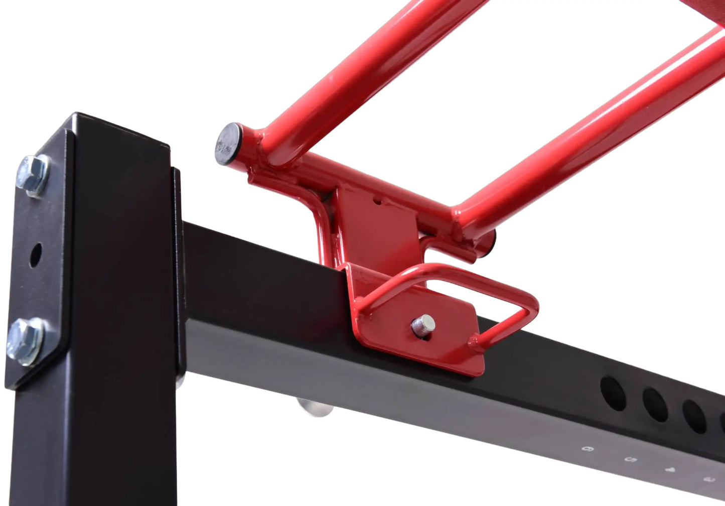 French Fitness Folding Cable Power Rack / Cage, Red/Black (New) Image 13