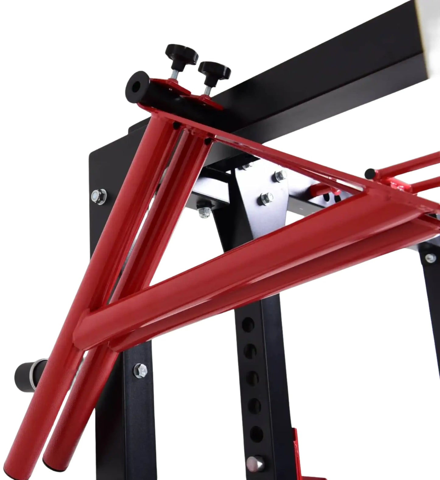 French Fitness Folding Cable Power Rack / Cage, Red/Black (New) Image 10