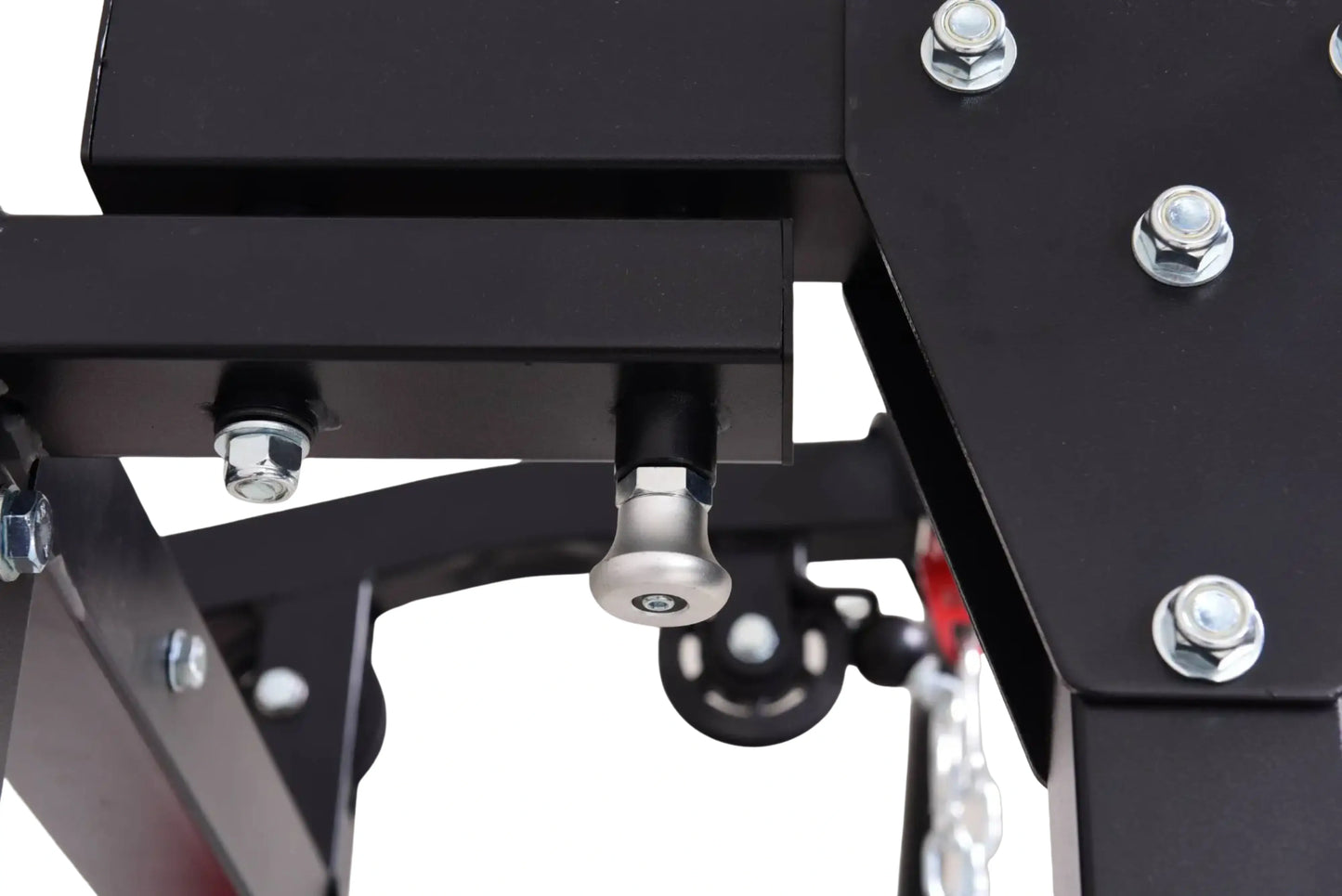 French Fitness Folding Cable Power Rack / Cage, Red/Black (New) Image 9