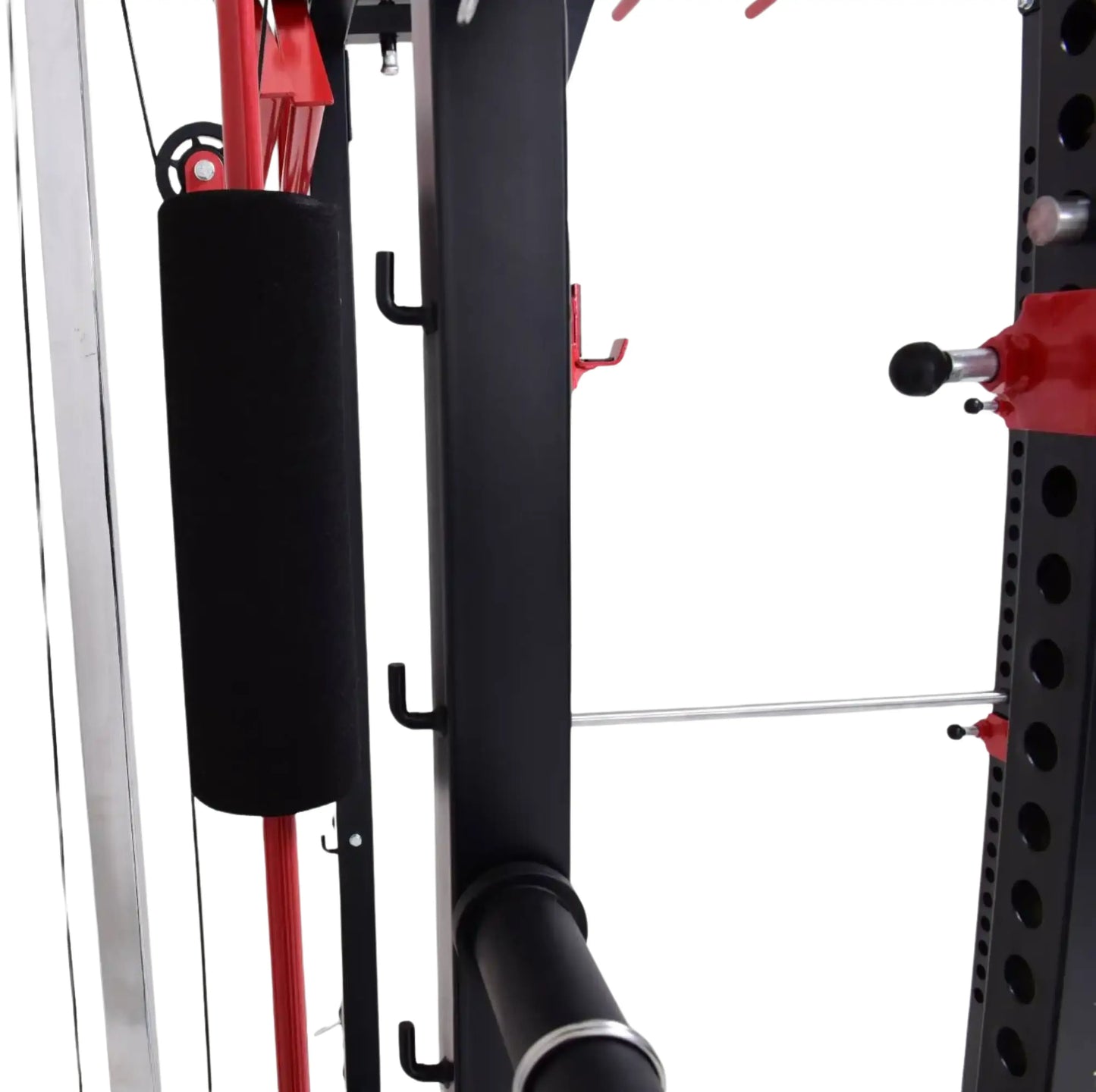 French Fitness Folding Cable Power Rack / Cage, Red/Black (New) Image 7