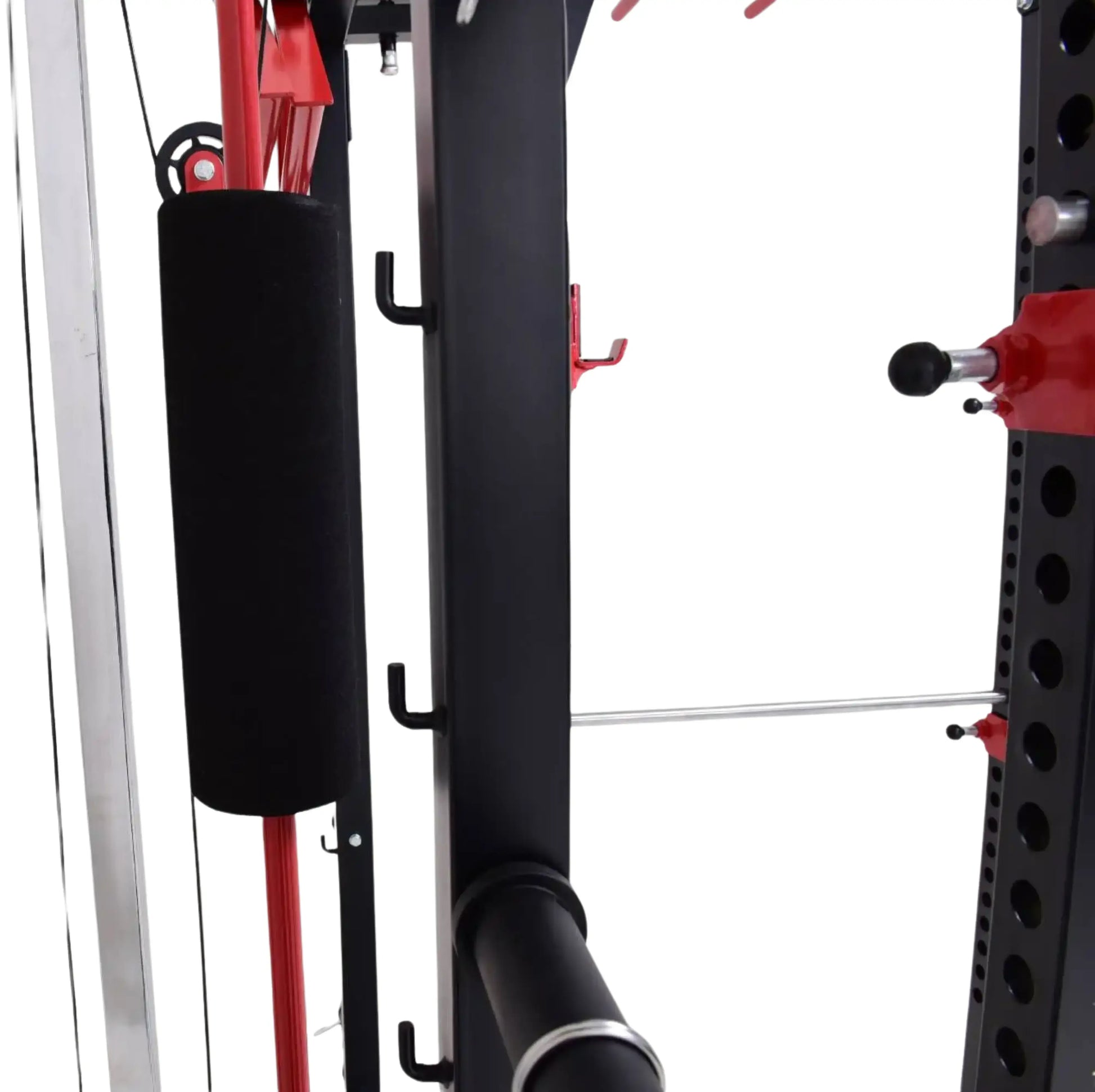 French Fitness Folding Cable Power Rack / Cage, Red/Black (New) Image 7
