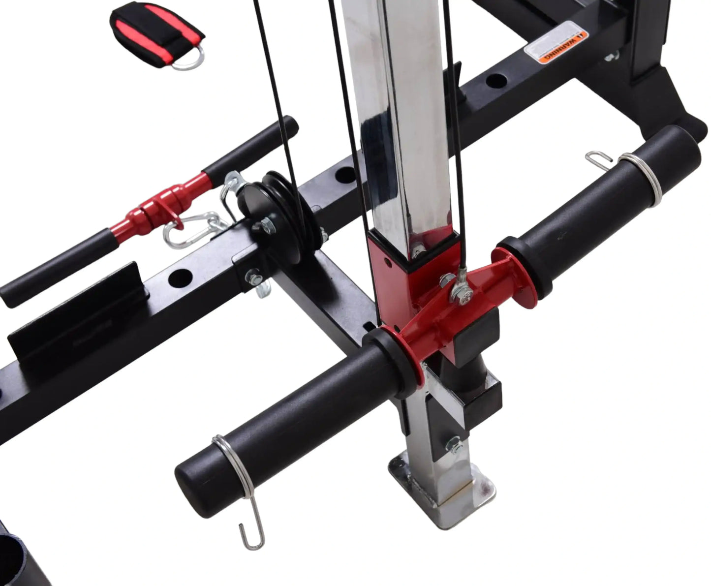 French Fitness Folding Cable Power Rack / Cage, Red/Black (New) Image 5