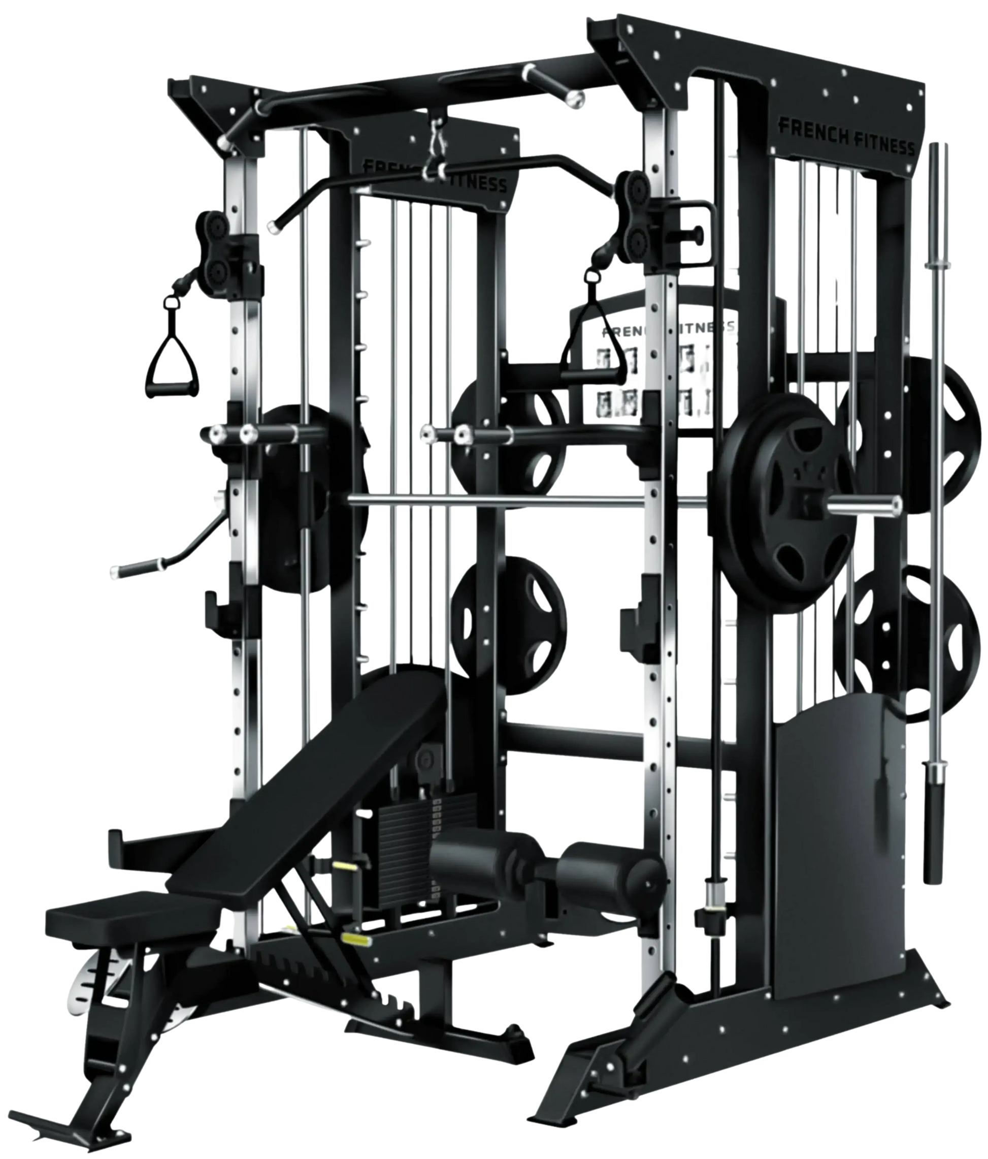 French Fitness FSR70 Dual Cable Smith & Half Rack System (New) Image