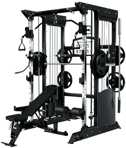 French Fitness FSR70 Dual Cable Smith & Half Rack System (New) Image