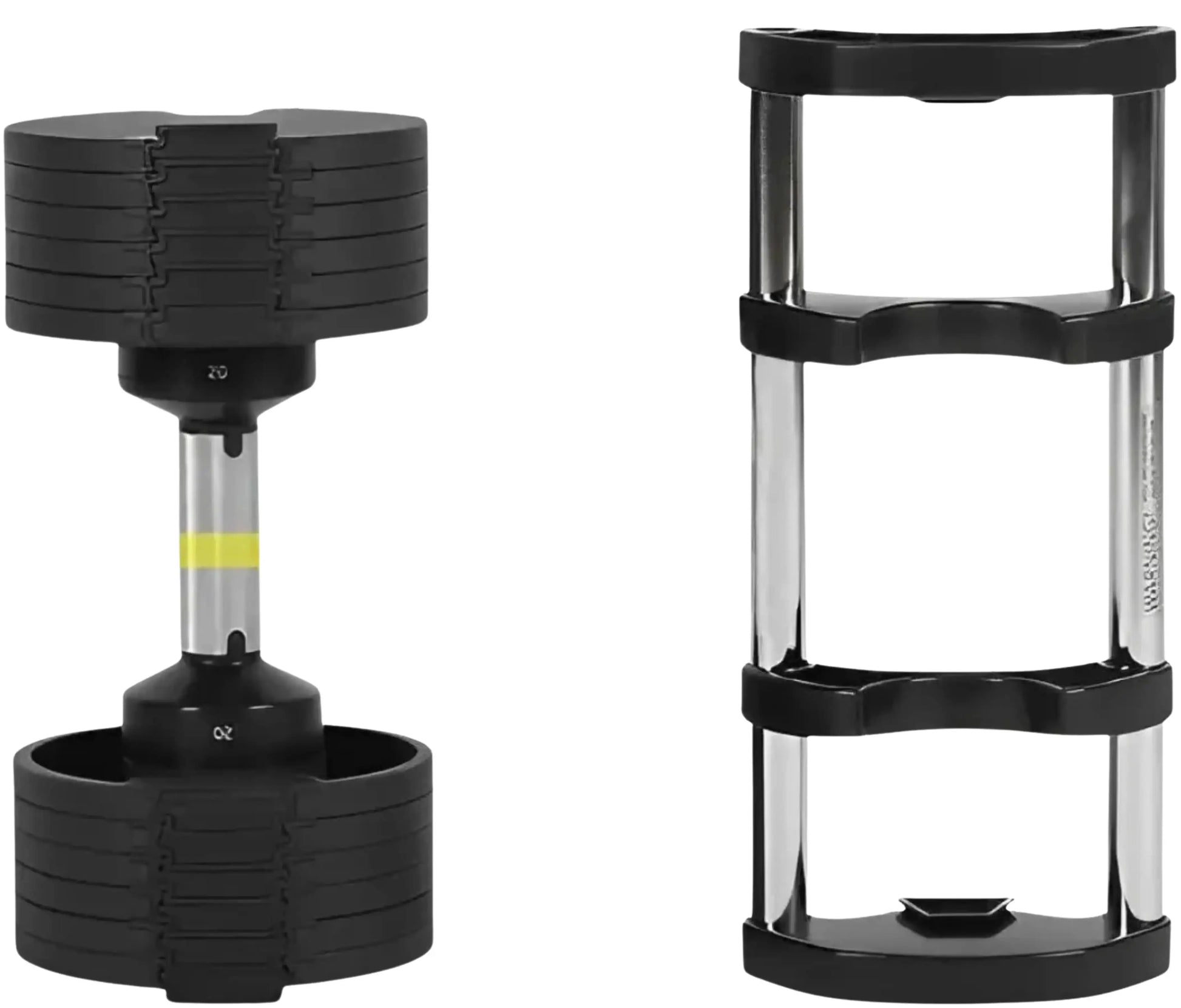 French Fitness 5-80 lb Adjustable Dumbbell, Set of 2 (New) - Front View