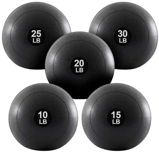 French Fitness - 14" Slam Ball - Non-Bounce Medicine Ball Set of 5 (10 to 30 lbs) (New) - Front View