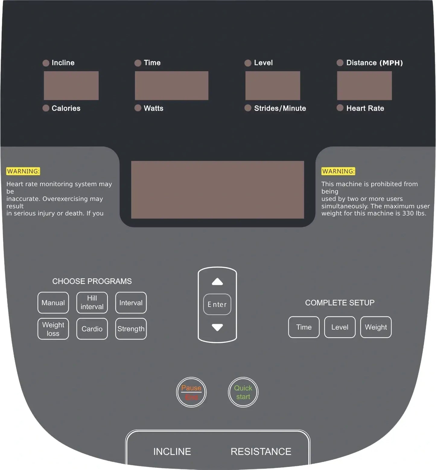 French Fitness - Black Arc Elliptical Trainer (New) - Close Up View