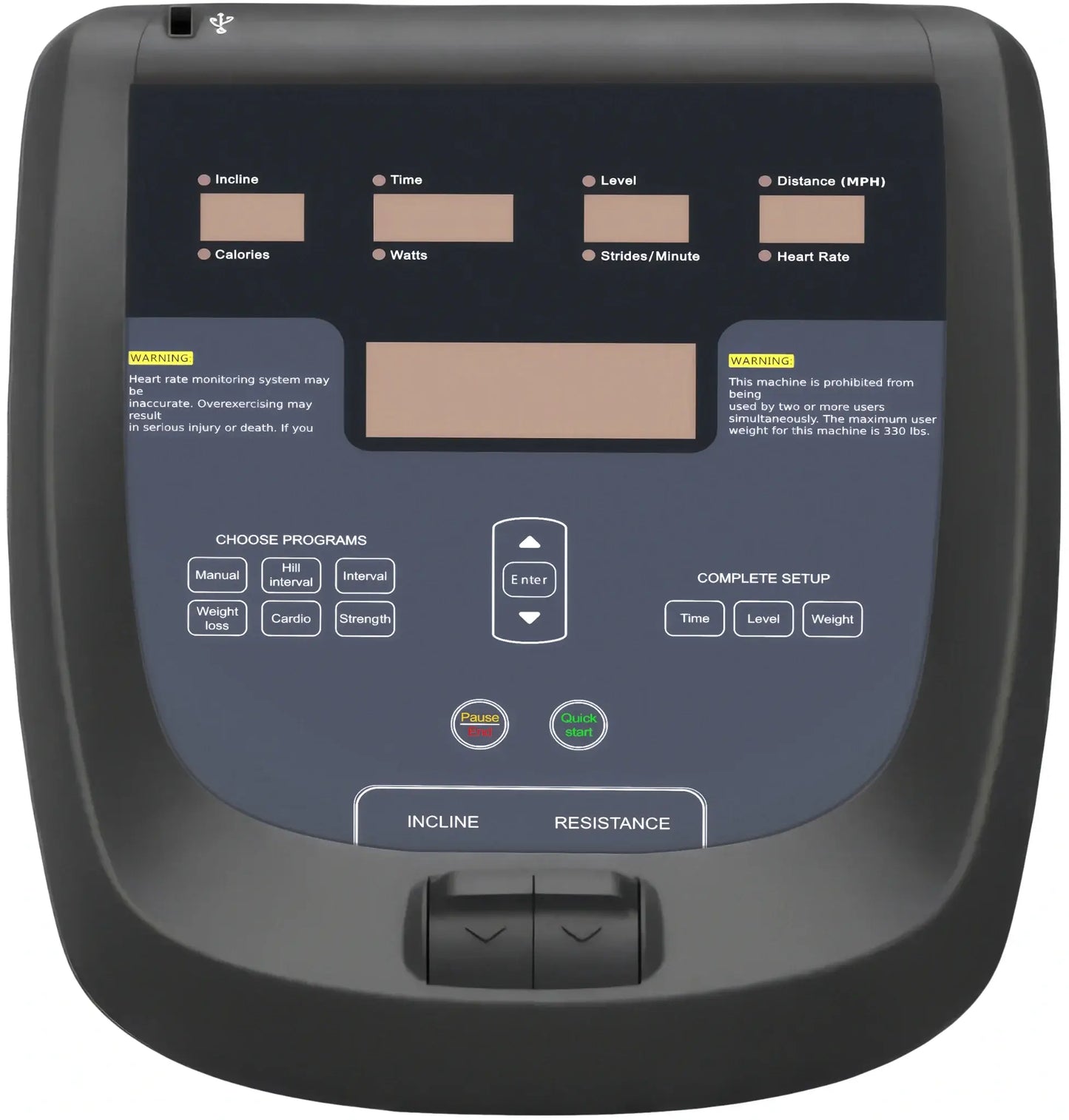 French Fitness - Black Arc Elliptical Trainer (New) - Close Up View