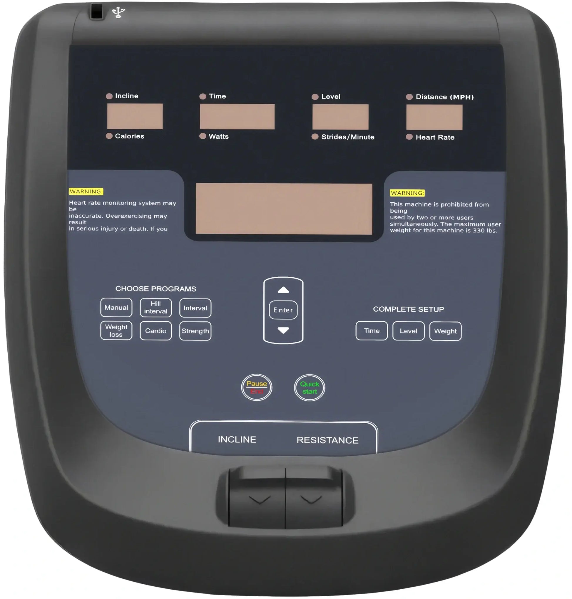 French Fitness - Black Arc Elliptical Trainer (New) - Close Up View