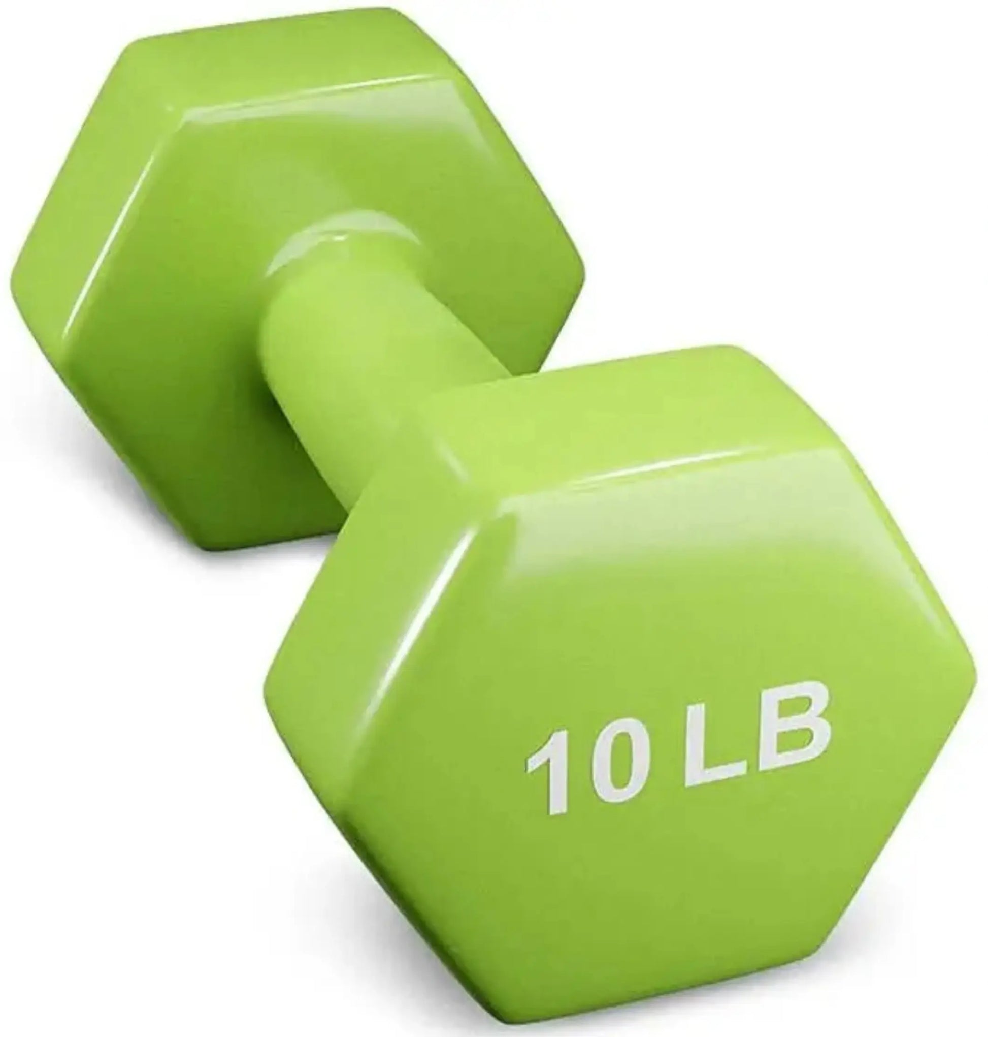 French Fitness Colorful Hex Vinyl Dumbbell Set of 1 to 10 lbs (New) Image 2