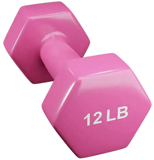 French Fitness Colorful Hex Vinyl Dumbbell 12 lbs - Single (New) Image