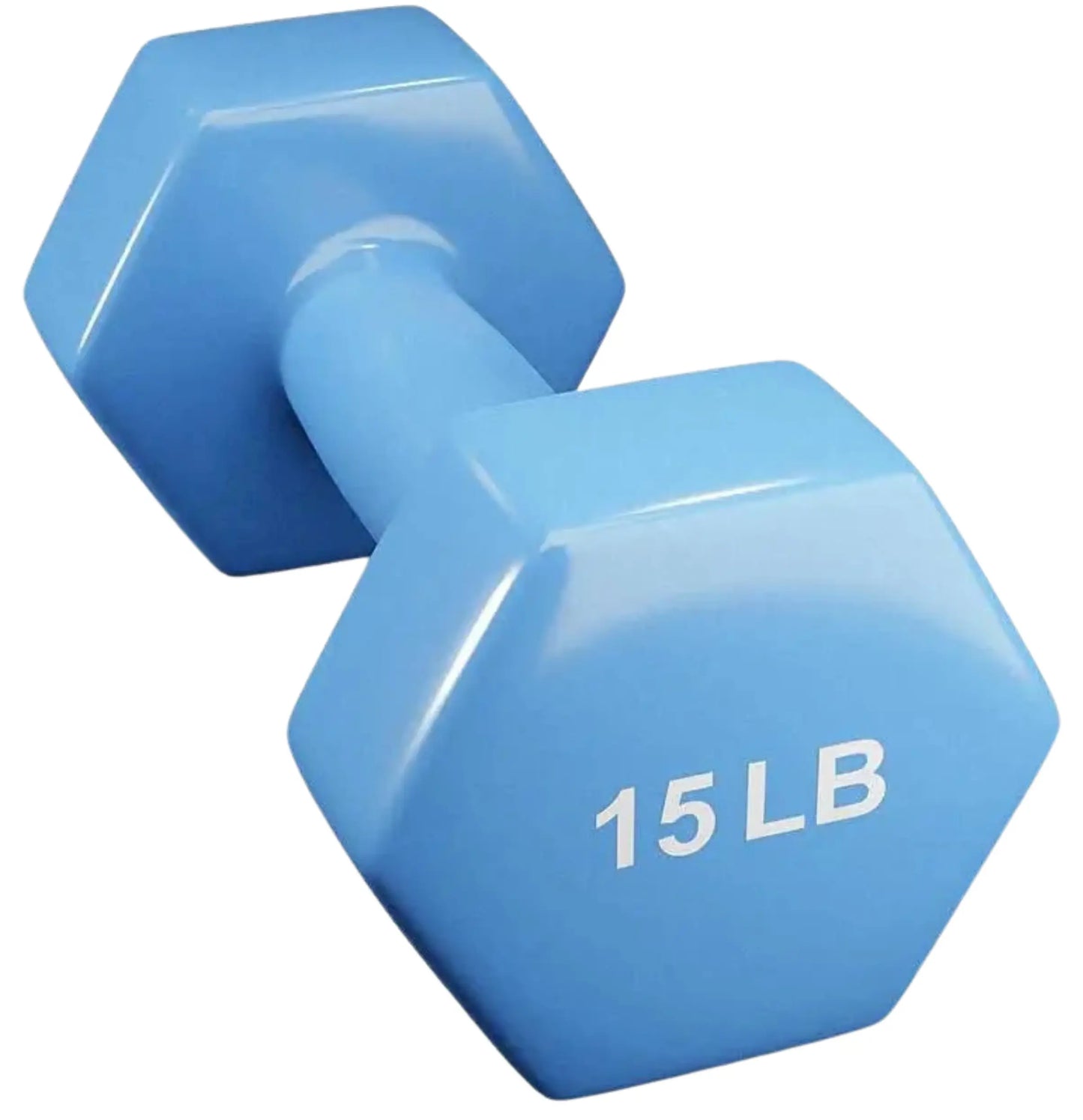 French Fitness Colorful Hex Vinyl Dumbbell Set of 1 to 15 lbs (New) Image 4