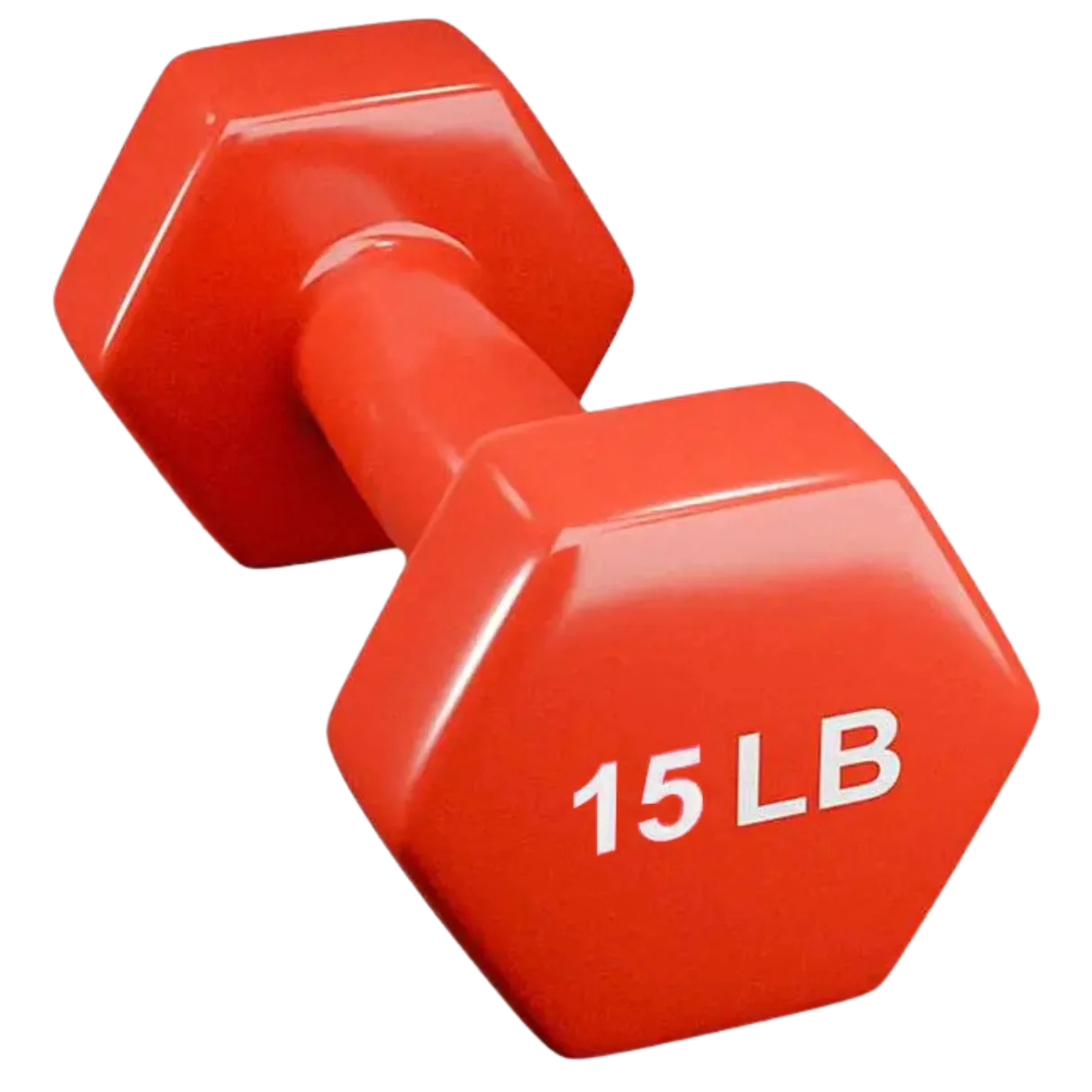 French Fitness Colorful Hex Vinyl Dumbbell 15 lbs - Single (New) Image