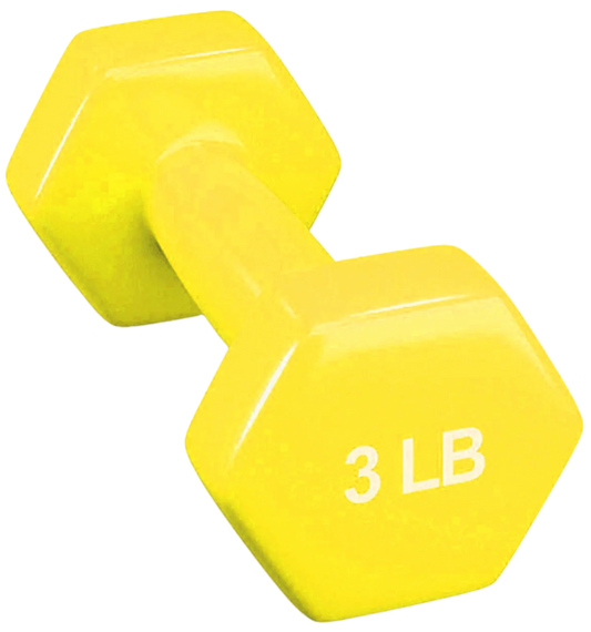 French Fitness Colorful Hex Vinyl Dumbbell 3 lbs - Single (New) Image