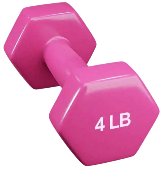 French Fitness Colorful Hex Vinyl Dumbbell 4 lbs - Single (New) Image