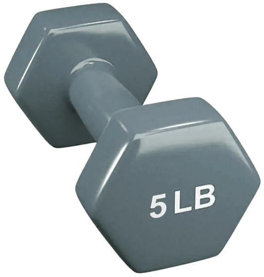 French Fitness Colorful Hex Vinyl Dumbbell 5 lbs - Single (New) Image