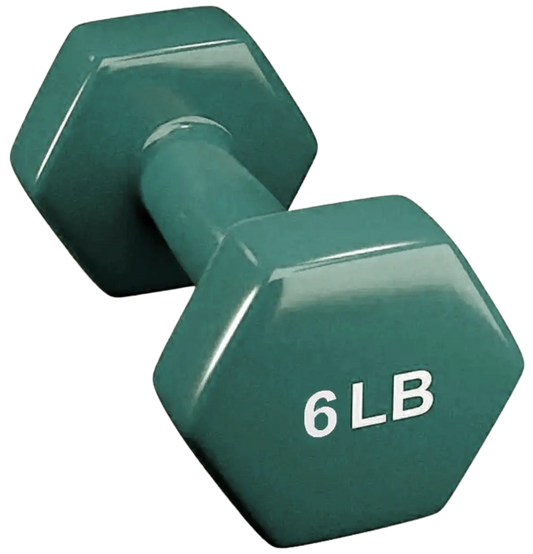 French Fitness Colorful Hex Vinyl Dumbbell 6 lbs - Single (New) Image
