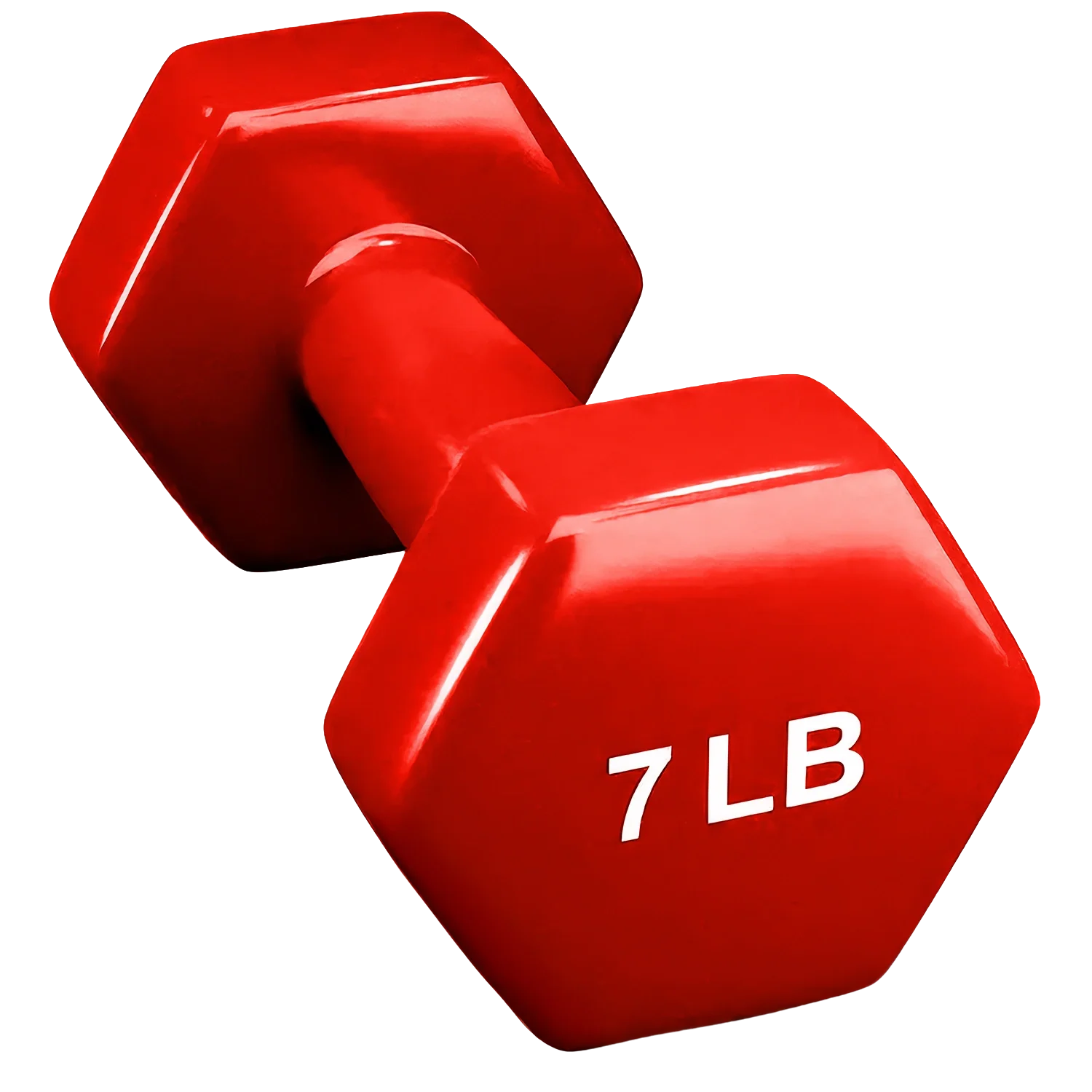 French Fitness Colorful Hex Vinyl Dumbbell 7 lbs - Single (New) Image