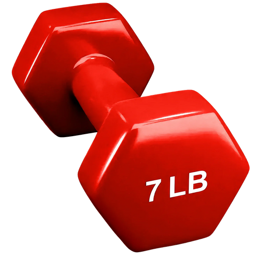 French Fitness Colorful Hex Vinyl Dumbbell 7 lbs - Single (New) Image