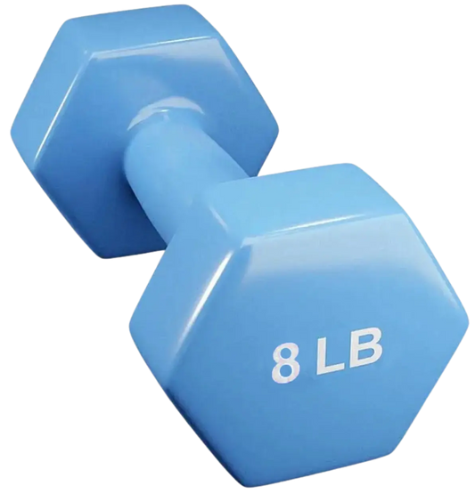 French Fitness Colorful Hex Vinyl Dumbbell 8 lbs - Single (New) Image