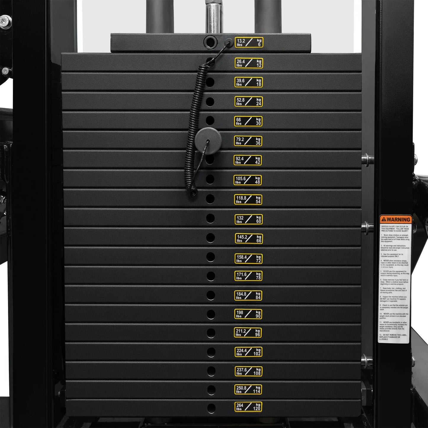 French Fitness Tahoe V2 Lat Pulldown / Low Row (New) - Close Up Weight Stacks