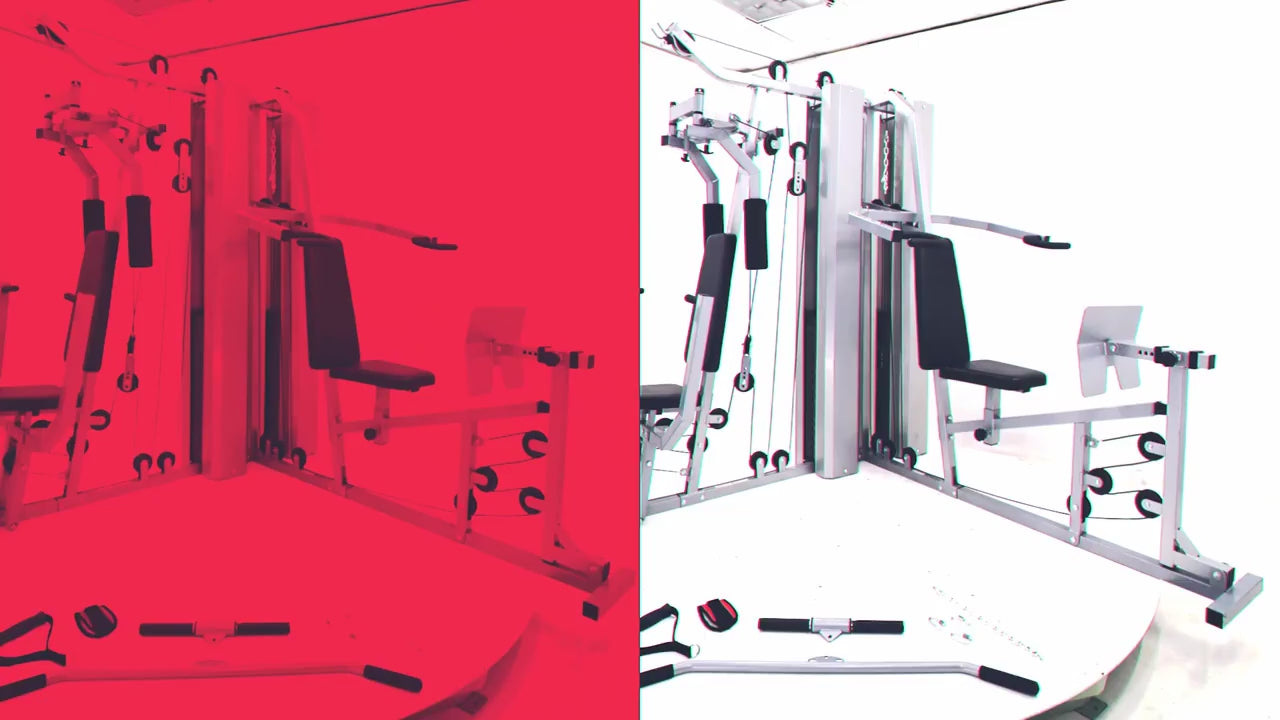 French Fitness X2 Corner Home Gym System - Silver  (New)